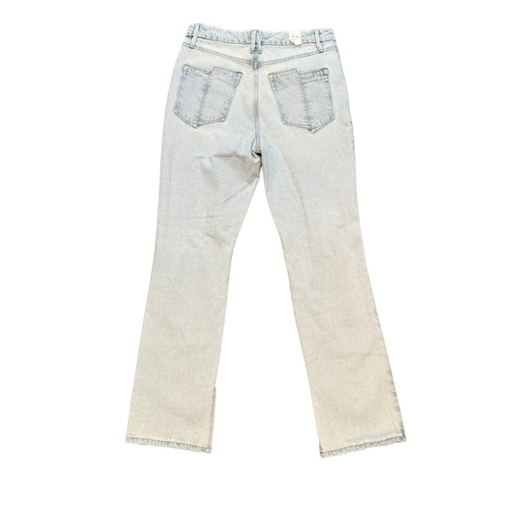 Good American Good Boy High Rise Split Hem Straight Jeans A Symmetrical Pockets - Picture 3 of 14
